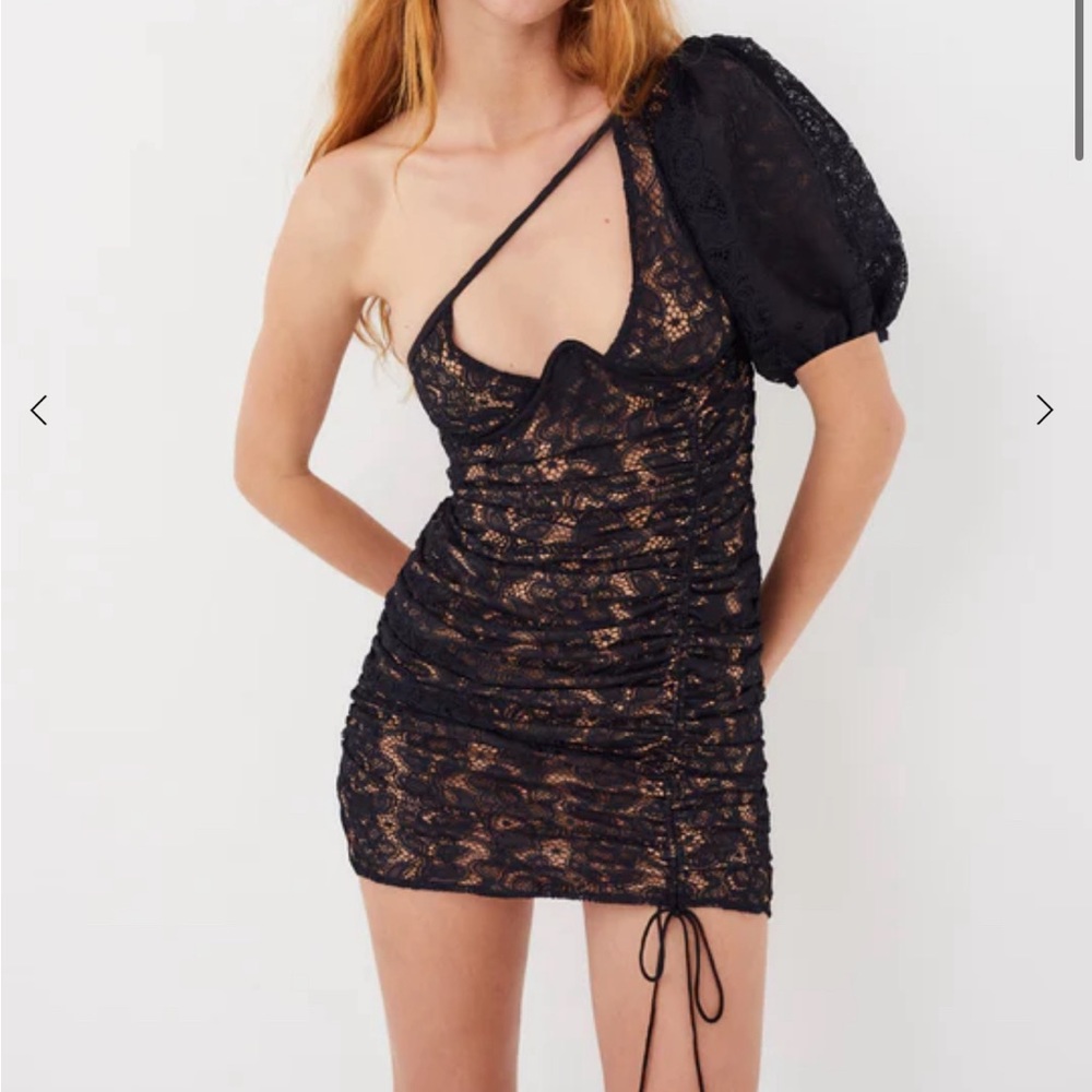 For Love and Lemons Halle One Shoulder Mini Dress in size XS